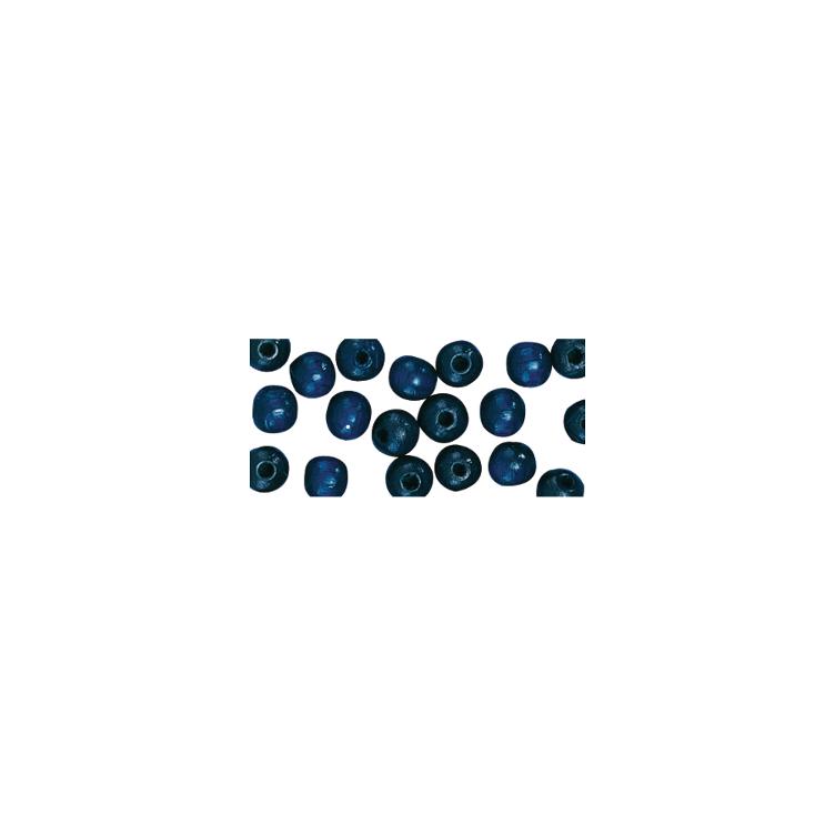 Holzperlen FSC 100%, poliert, 10mm ø, d.blau