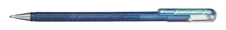 Pentel Liquid Gel Roller Pen, Blue+Metallic Green