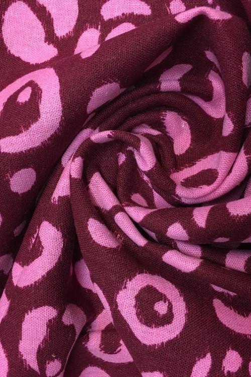 Stoff Leinen-Viskose Druck rot-pink - 0