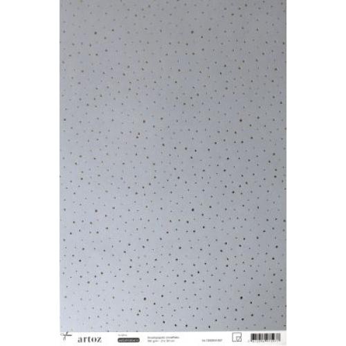 Papier selbstklebend Schneeflocken grau