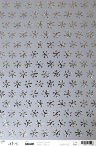 Selbstklebendes Papier,Snowstar, grau/silber