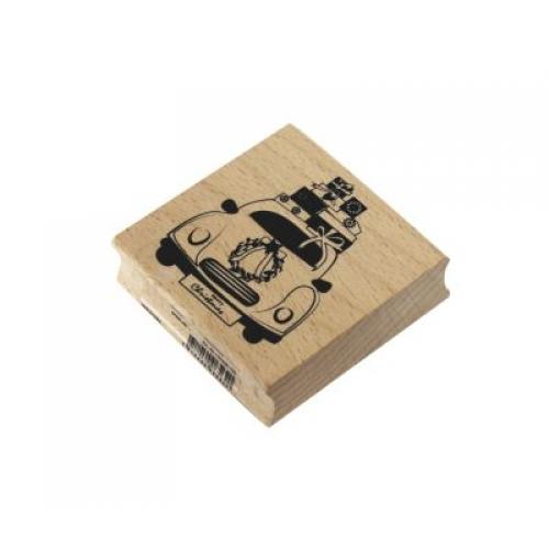 Stempel Merry Christmas Auto 6x6cm