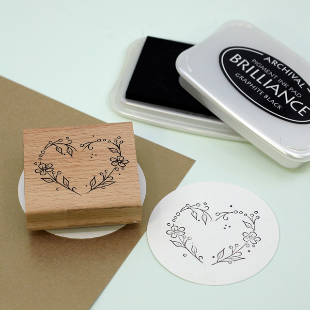 Stempel Herz mit Blumen - 0