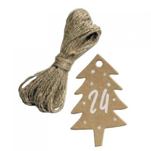 Hangtag Adventskalenderanhänger, kraft