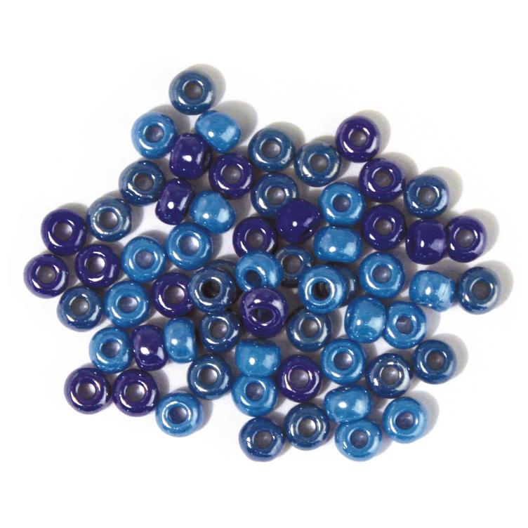 Glas-Großlochradl,opak, blau,türkis Töne, ø 5,4 mm - 0