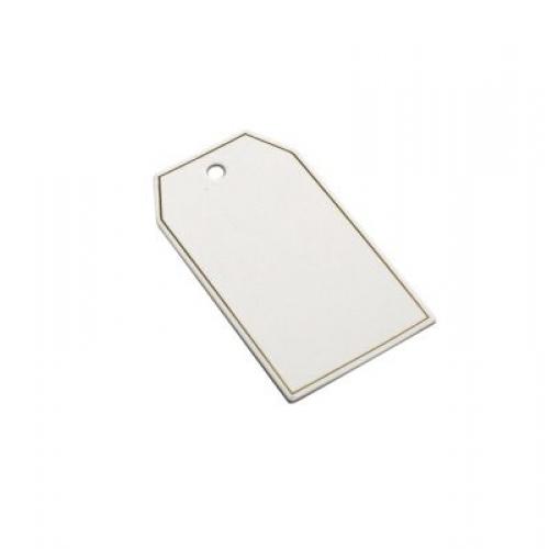 Hangtag weiss, Goldrand Rechteck 10 Stk.