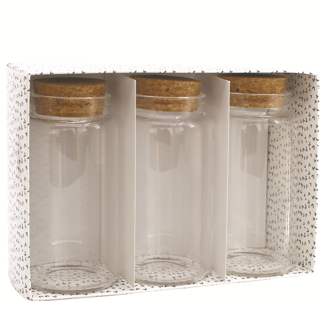 Glasflasche mit Korkdeckel gross