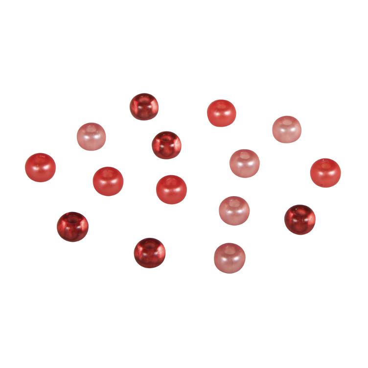 Rocailles-Mix mit Großloch, 5,5mm ø, rot-Töne - 0