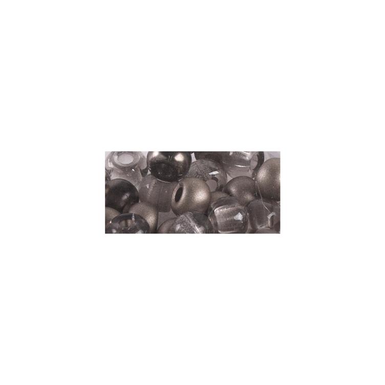 Rocailles-Mix mit Großloch, 5,5mm ø, taupe-Töne - 1