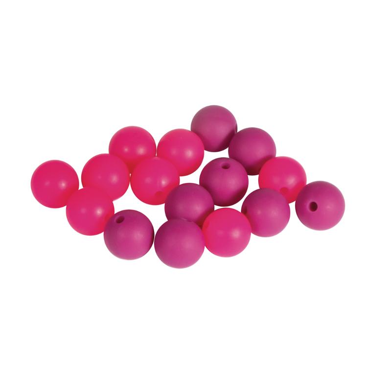 Silikonperlen, 12mm ø, pink Töne
