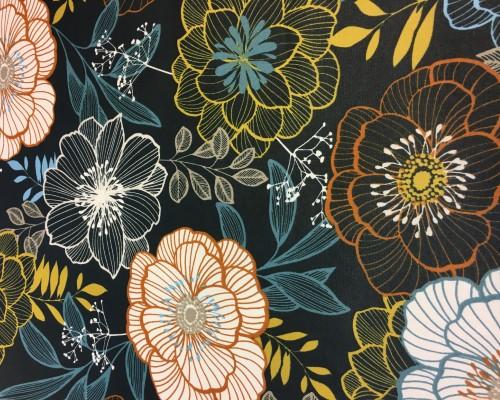 Stoff Baumwolle beschichtet, Blumen