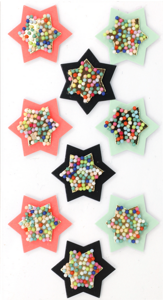 Stickers Sterne mit Kügelchen Neon