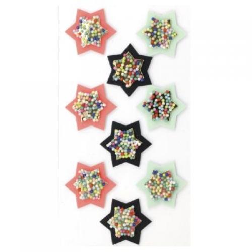 Stickers Sterne mit Kügelchen Neon