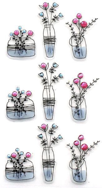 Stickers handmade; Bunch of Flowers
