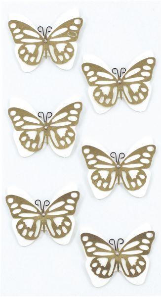 Sticker Schmetterling gold