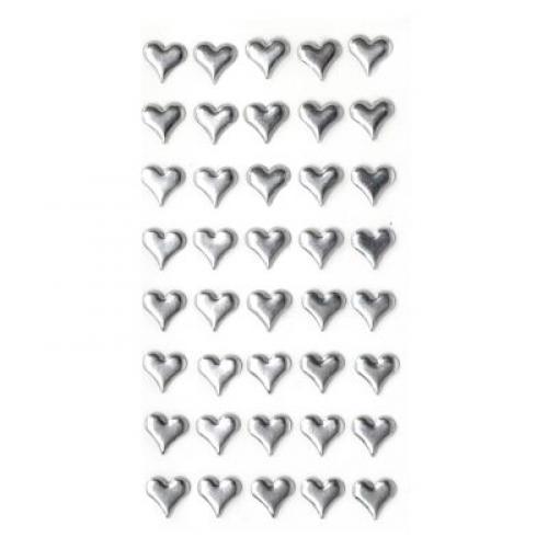 Stickers Strass Herz silber