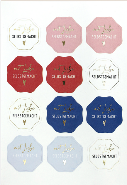 Stickers mit Liebe selbstgemacht