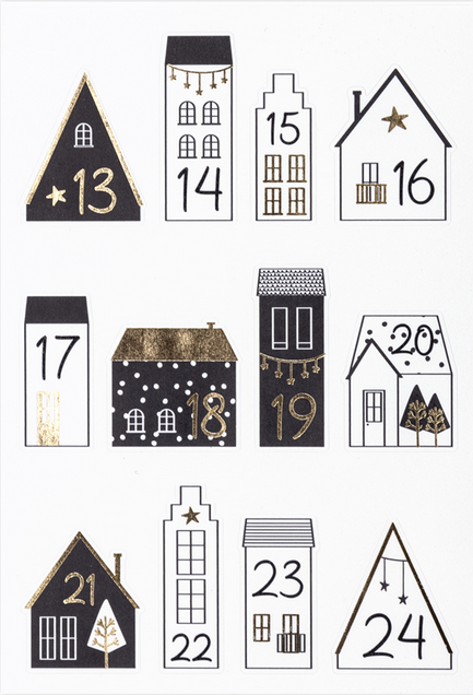 Adventskalendersticker Häuser - 0