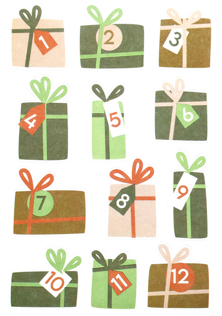 Sticker Advent Geschenk