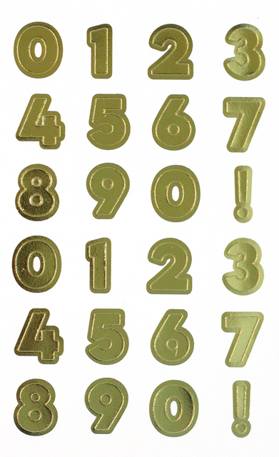 Sticker Zahlen gold