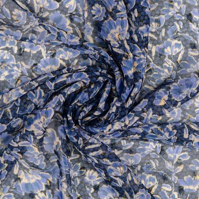Stoff Polyester Chiffon Lurex Floral
