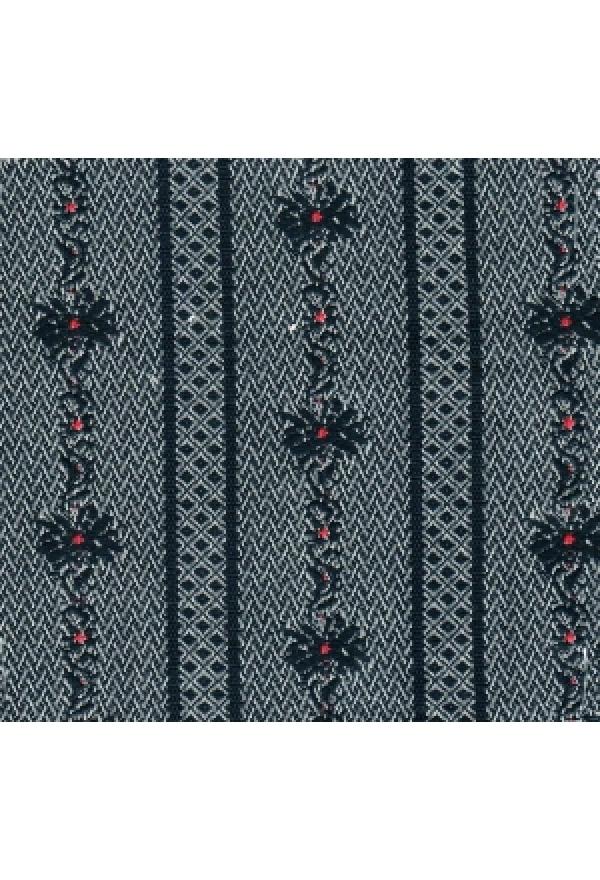 Stoff Edelweiss-Barchent Jacquard anthrazit