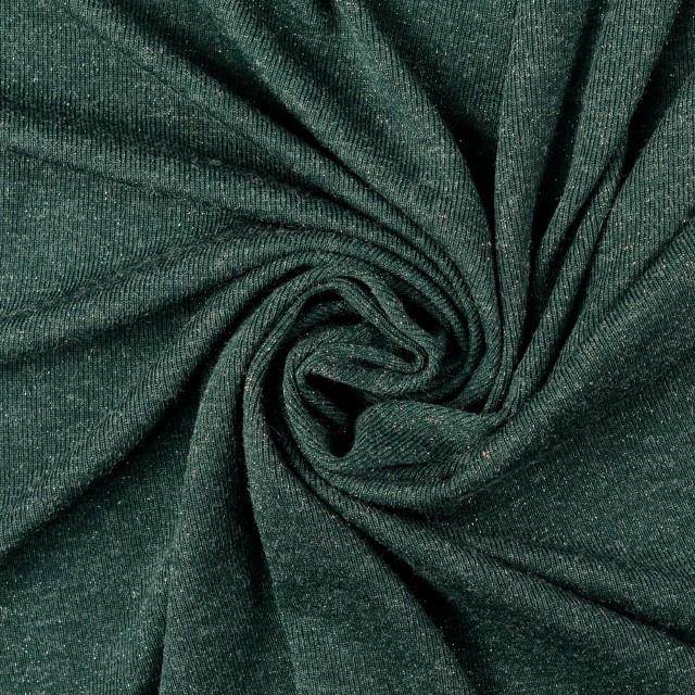 Stoff Strick Lurex Tannengrün - 0
