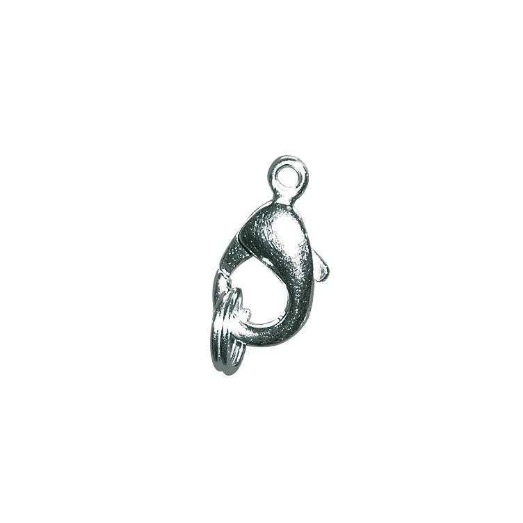 Karabiner-Schließe m. Ring, silber