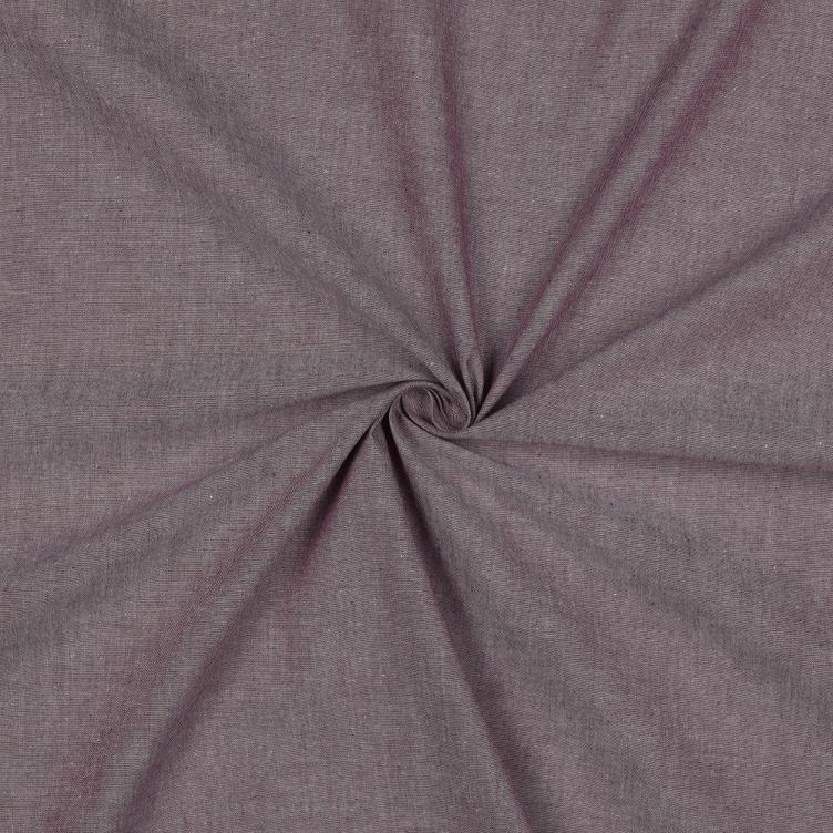 Stoff Baumwolle Popelin Garngefärbt Aubergine - 0