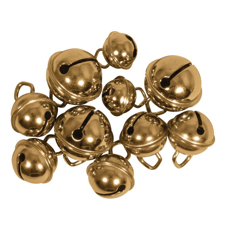 Deko-Metallglöckchen Mix, kugelförmig gold