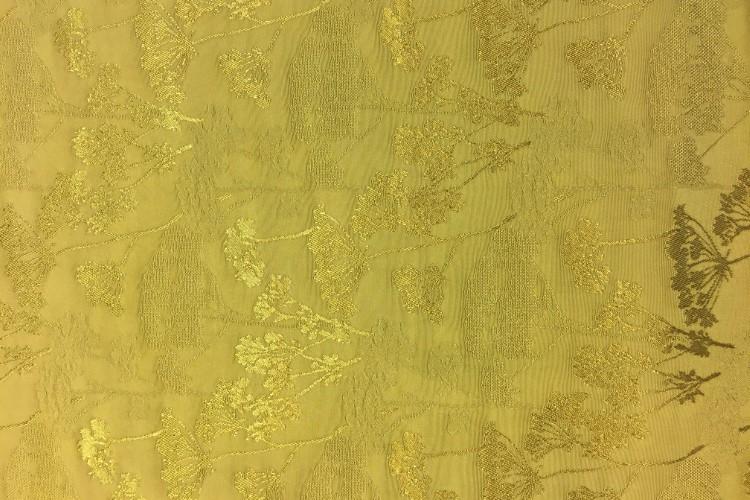 Stoff Jacquard ton-in-ton Zweige, Senf