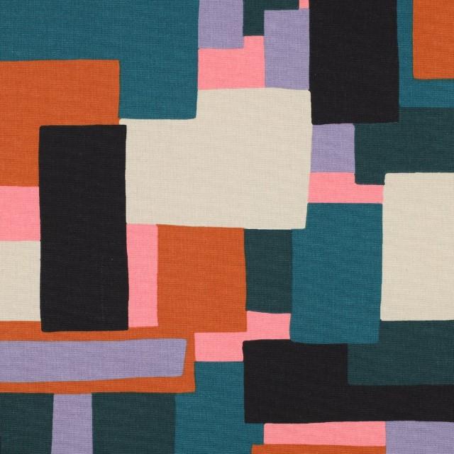 Stoff Baumwolle Canvas petrol-purple