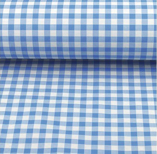 Stoff Check 9 mm Blau/Weiss