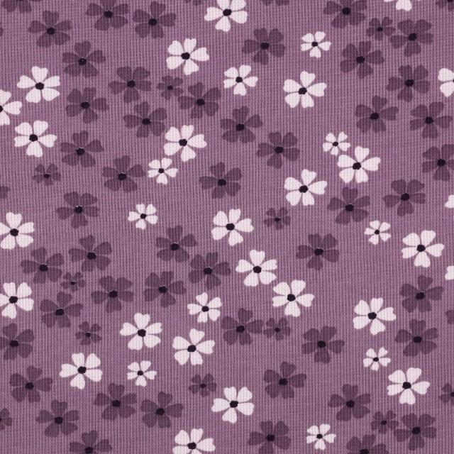 Stoff Waffle, Purple Flowers