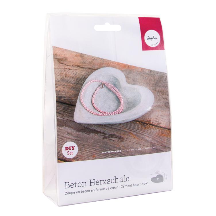 Bastelpackung: Herz-Betonschale