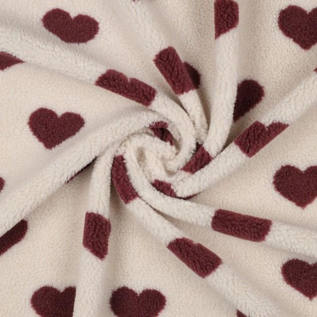 Stoff Teddy, Hearts Bordeaux