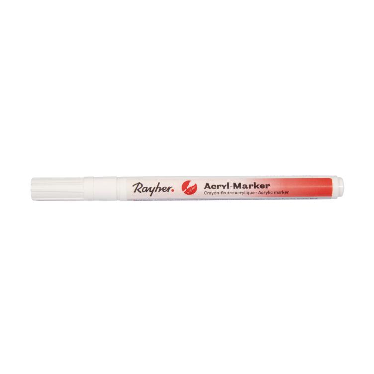 Acryl-Marker, weiß, Rundspitze 1-2 mm