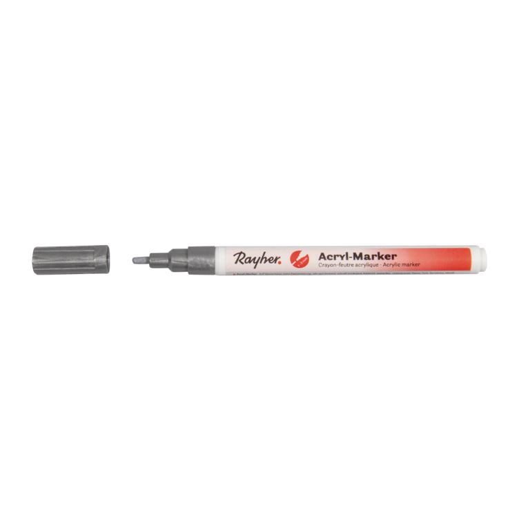 Acryl-Marker, silber, Rundspitze 1-2 mm - 1