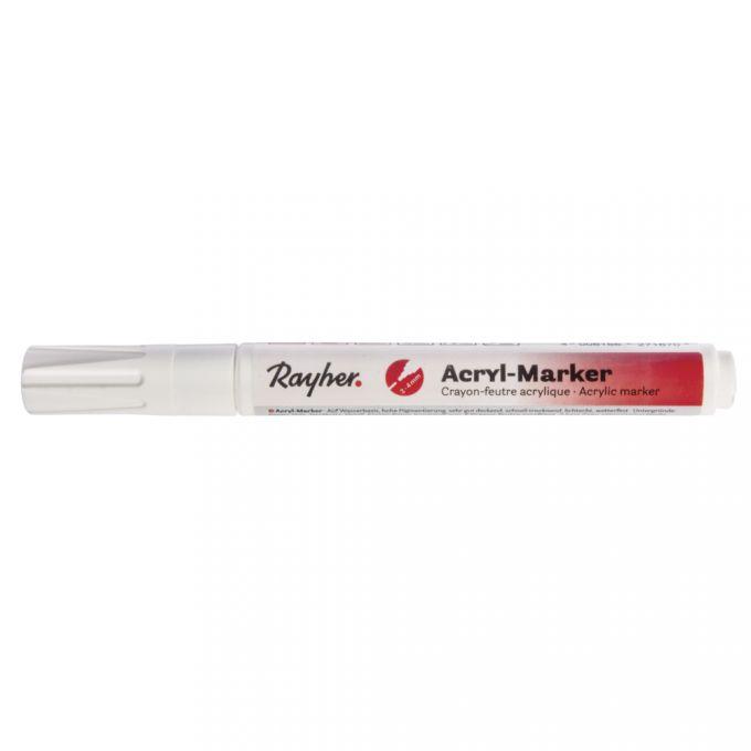 Acryl-Marker, weiß, Rundspitze 2-4 mm, mit Ventil