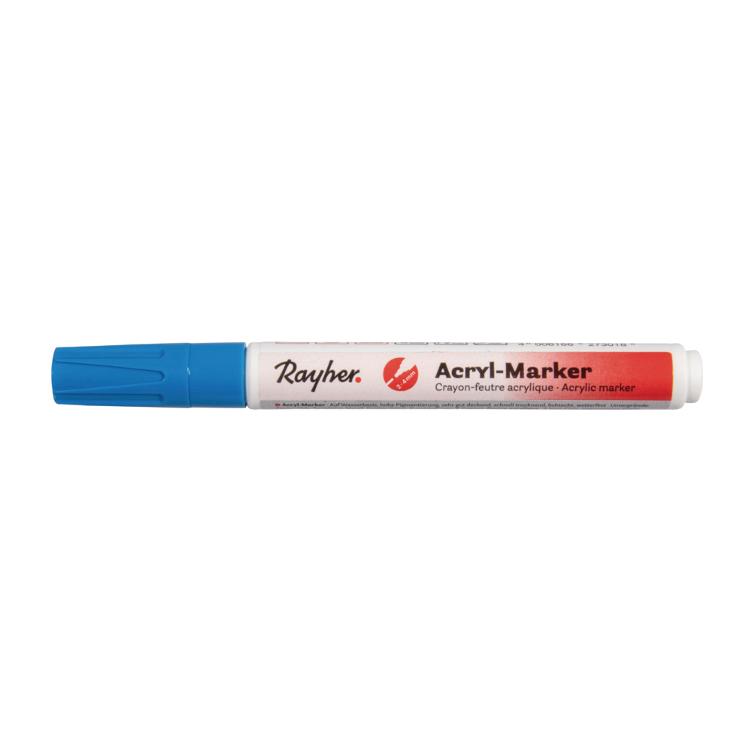 Acryl-Marker, azurblau, Rundspitze 2-4 mm