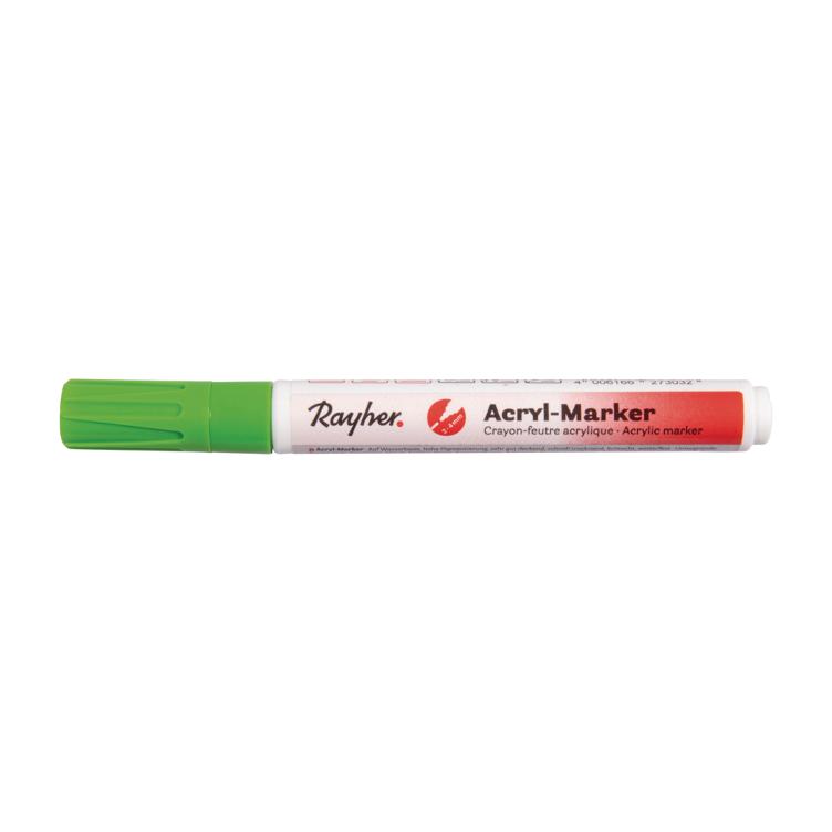 Acryl-Marker, giftgrün, Rundspitze 2-4 mm, mit Ventil