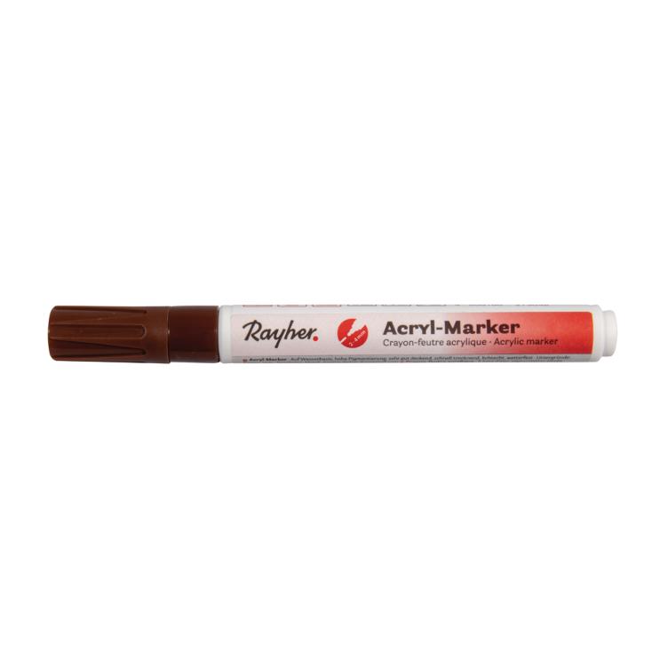 Acryl-Marker, kastanie, Rundspitze 2-4 mm, mit Ventil