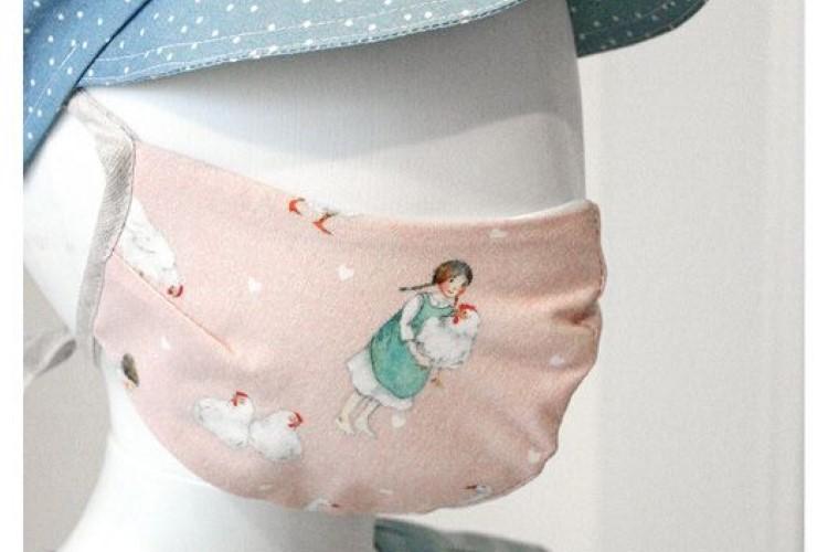 Stoff Hühner und Gänse, rosa - 0