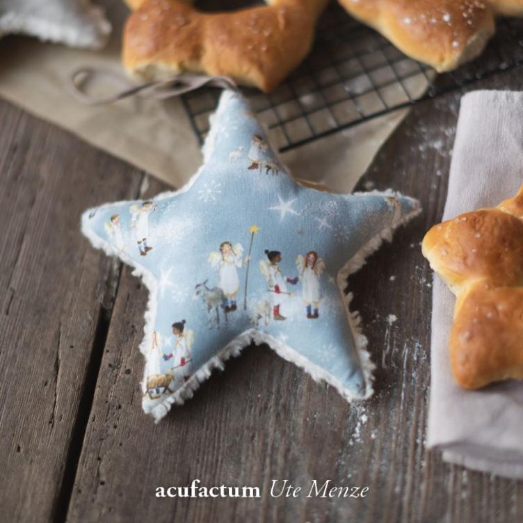 Stoff Baumwolle Krippenengel hellblau