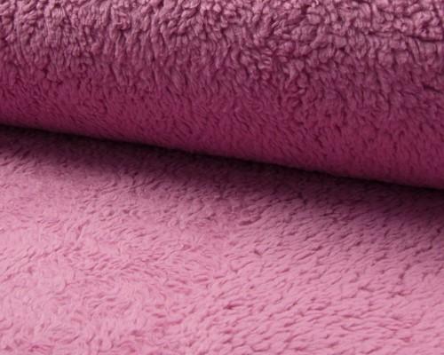 Stoff Teddy Plüsch, dunkel pink