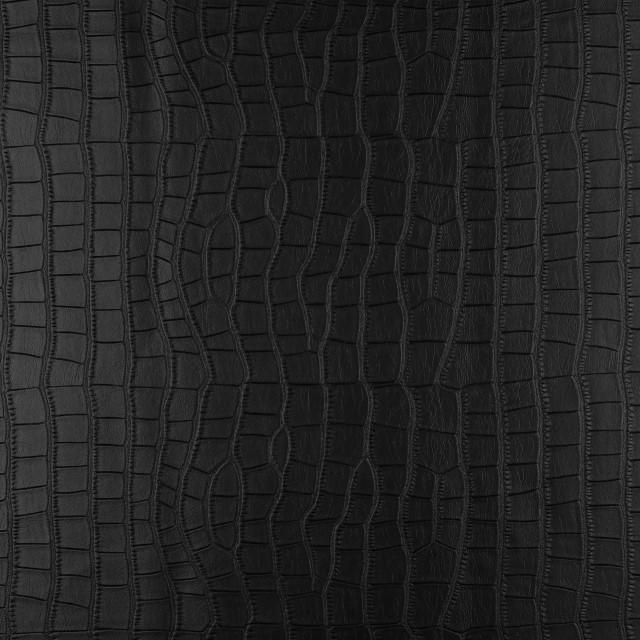 Stoff Kunstleder, Krokodil schwarz