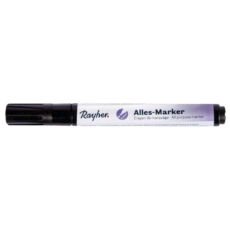 Alles-Marker, schwarz, Rundspitze 2-4mm, mit Ventil
