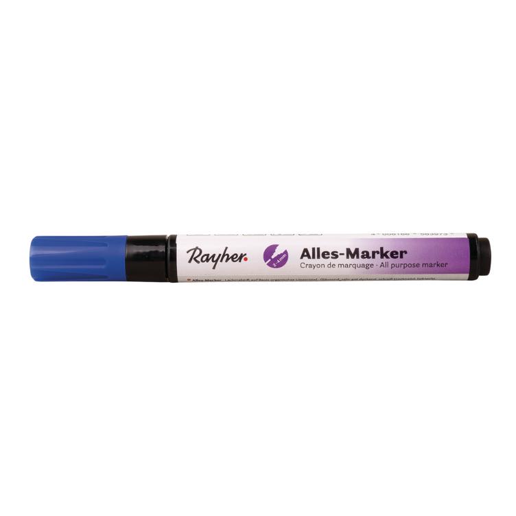 Alles-Marker, d.blau, Rundspitze 2-4mm, mit Ventil