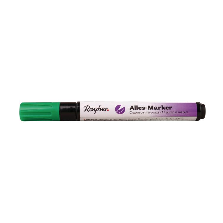 Alles-Marker, d.grün, Rundspitze 2-4mm, mit Ventil