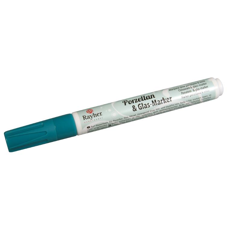 Porzellan & Glas-Marker, türkis, 1-2 mm